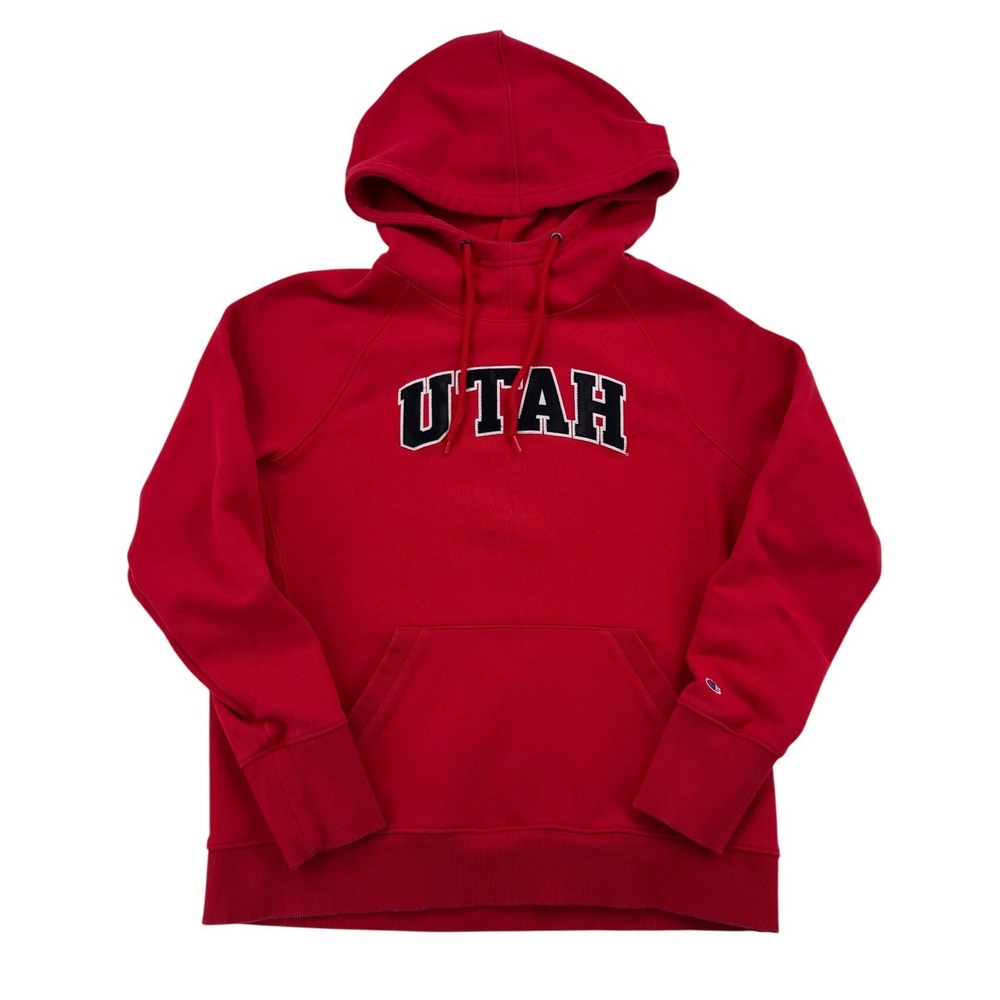 Champion Utah Hoodie Womens L Red Excellent Embroidered Pullover C6103